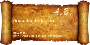 Anderkó Bettina névjegykártya