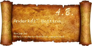 Anderkó Bettina névjegykártya