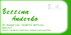 bettina anderko business card