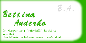 bettina anderko business card